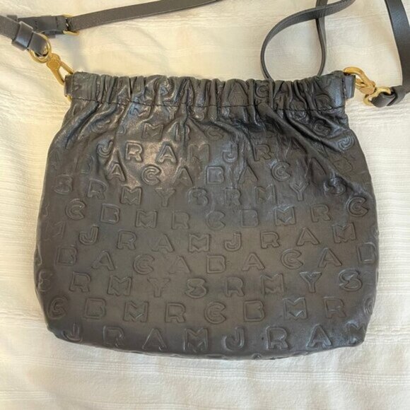 Marc by Marc Jacobs Leather Dreamy Letter Embossed Crossbody Bag Black - Picture 5 of 15